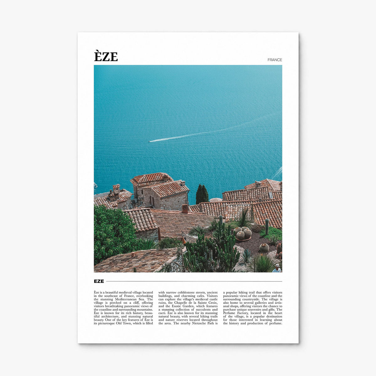 Èze Travel Poster, print only (unframed)