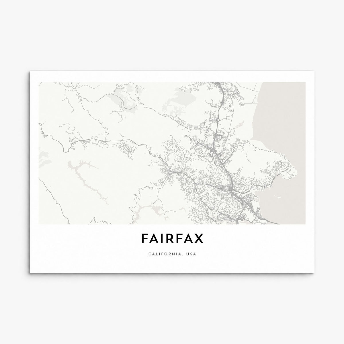 Fairfax, California Map Poster, print only (unframed)