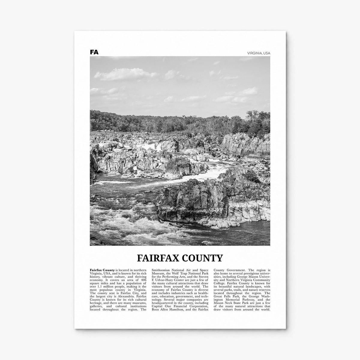 Fairfax County Newspaper Poster, print only (unframed)