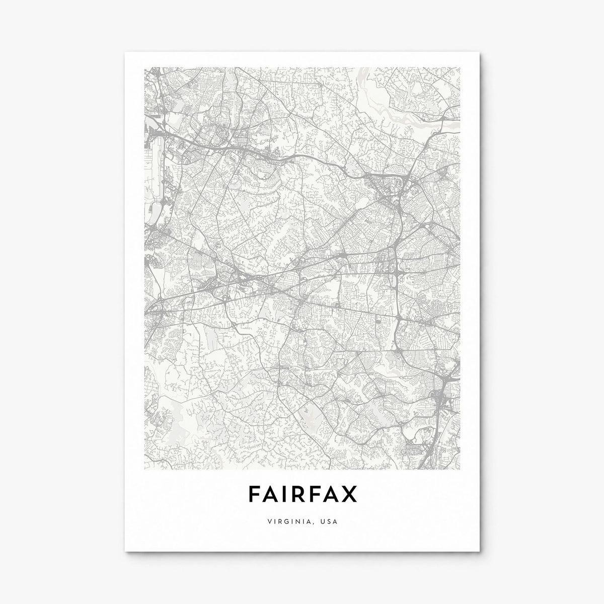 Fairfax, Virginia Map Poster, print only (unframed)