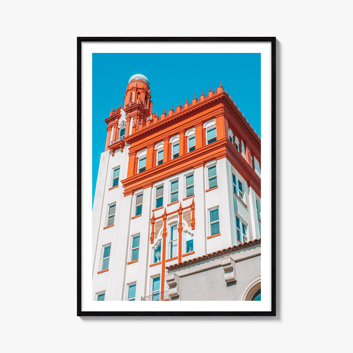 Fargo colorful photo poster of North Dakota, USA – vertical wall art, unframed print shown in interior mockup