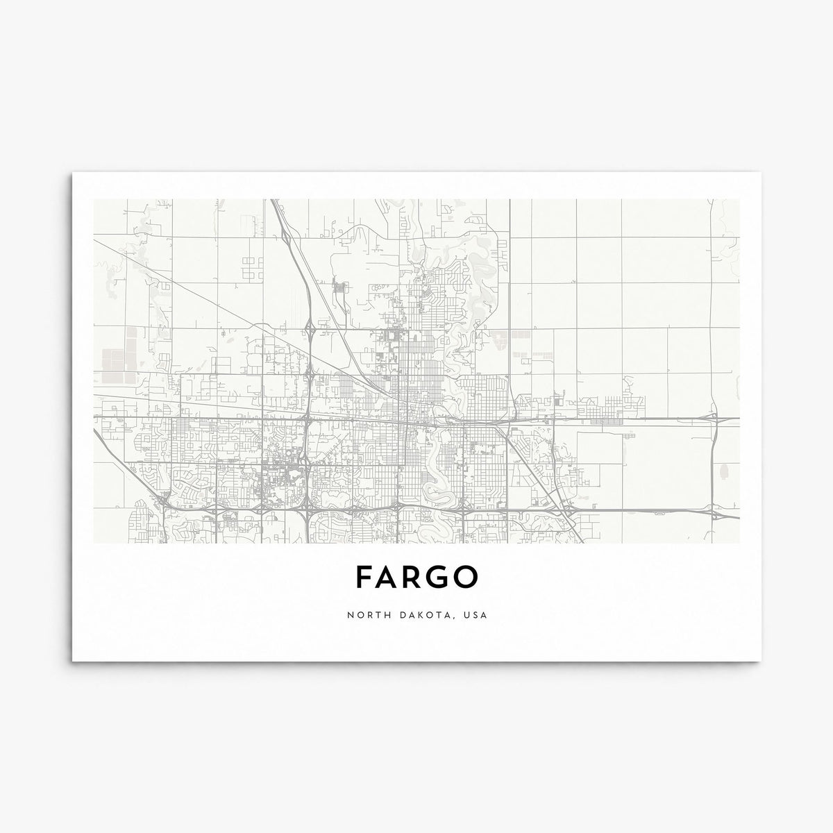 Fargo Map Poster, print only (unframed)