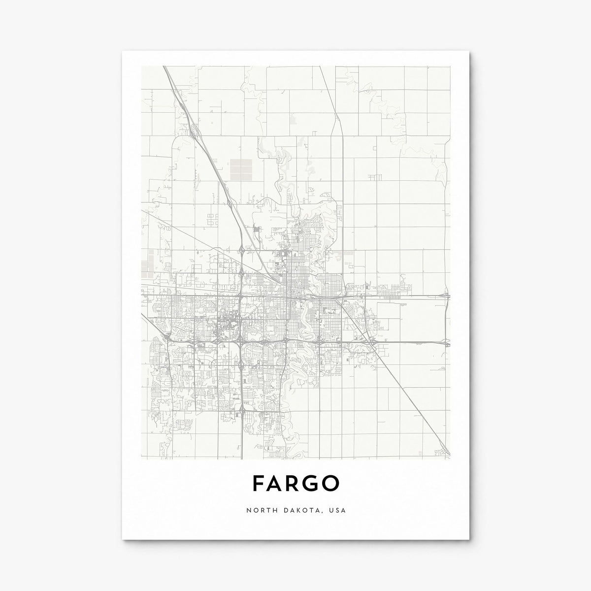 Fargo Map Poster, print only (unframed)