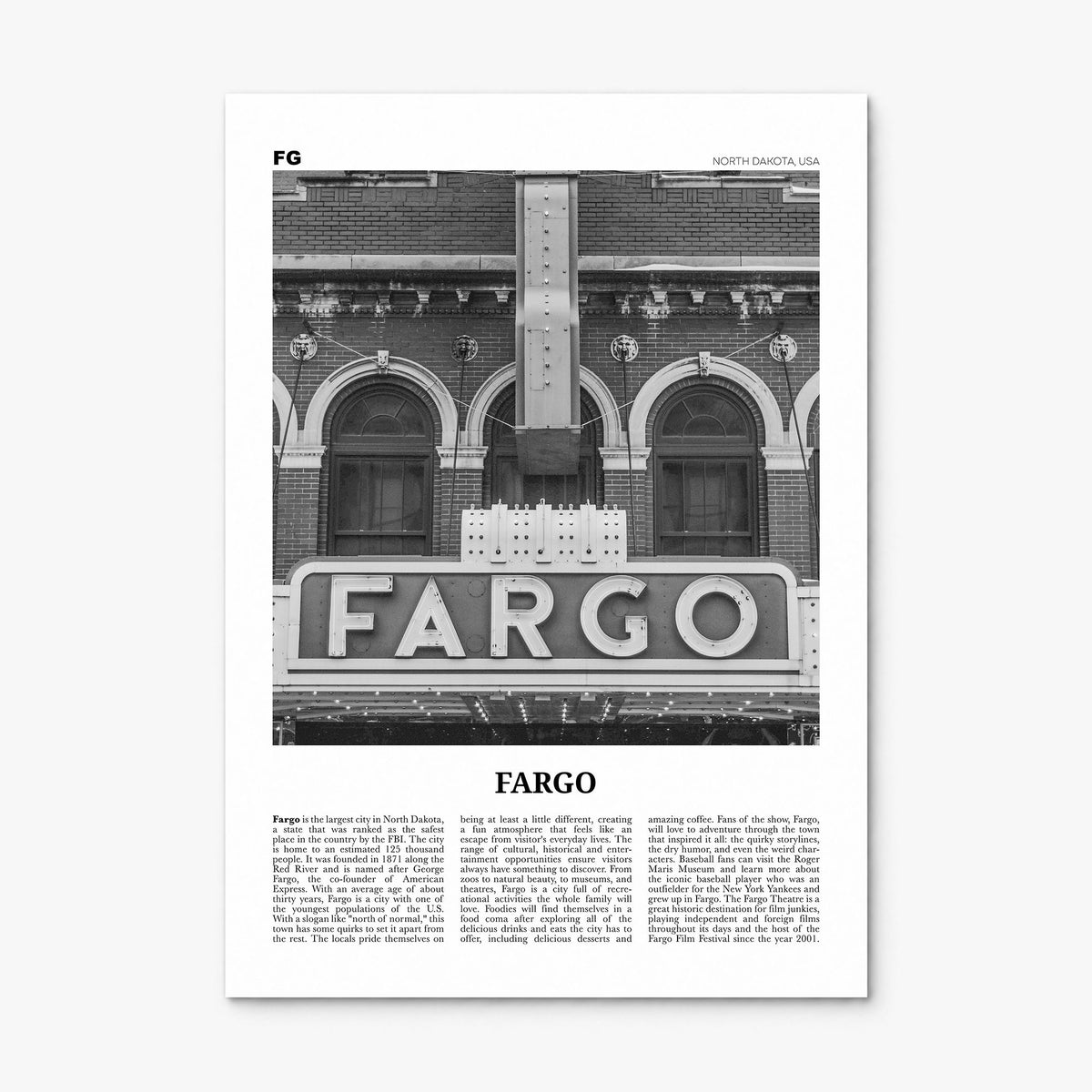 Fargo Newspaper No 1 Poster, print only (unframed)