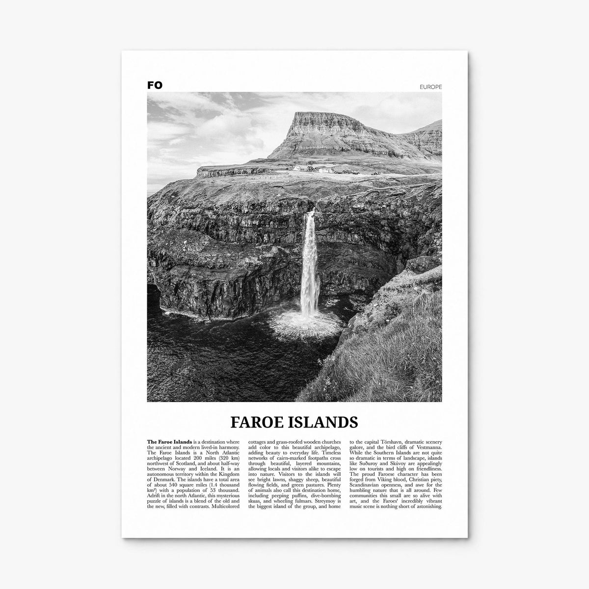 Faroe Islands Newspaper Poster, print only (unframed)