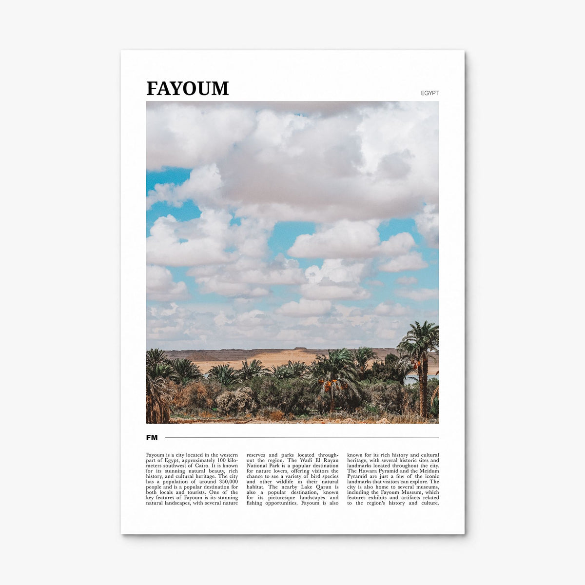 Fayoum Travel Poster, print only (unframed)