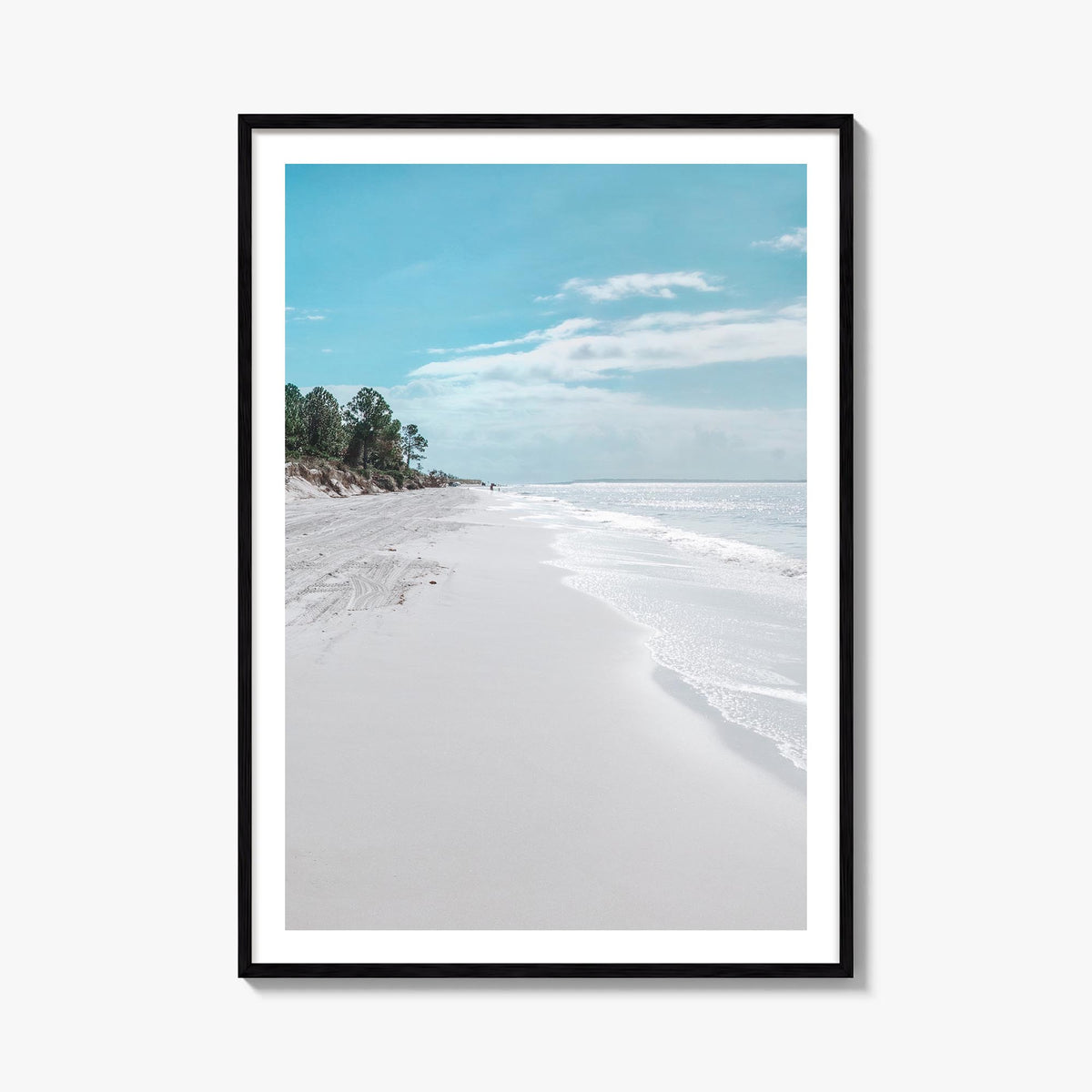 Fernandina Beach colorful photo poster of Florida, USA – vertical wall art, unframed print shown in interior mockup