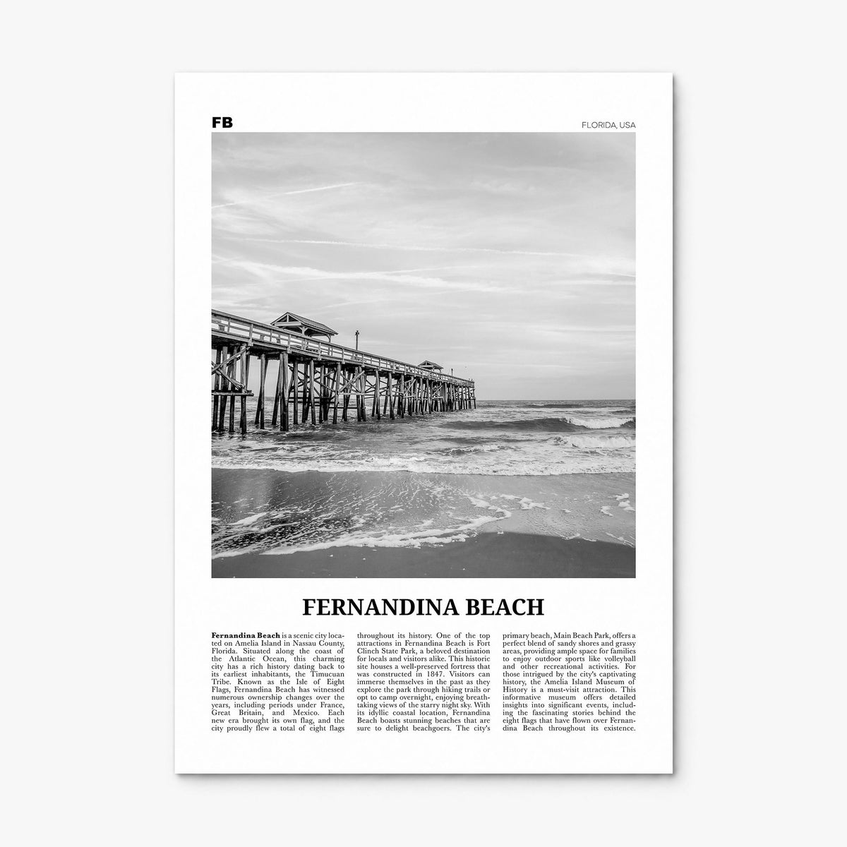 Fernandina Beach Newspaper Poster, print only (unframed)