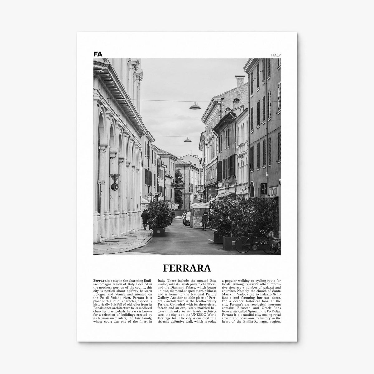 Ferrara Newspaper Poster, print only (unframed)
