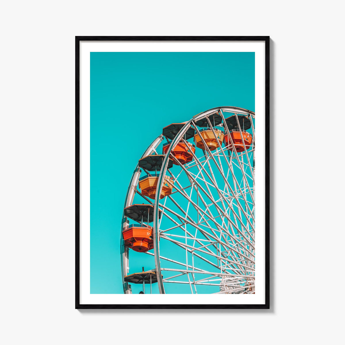 Ferris Wheel colorful photo poster – vertical wall art, unframed print shown in interior mockup