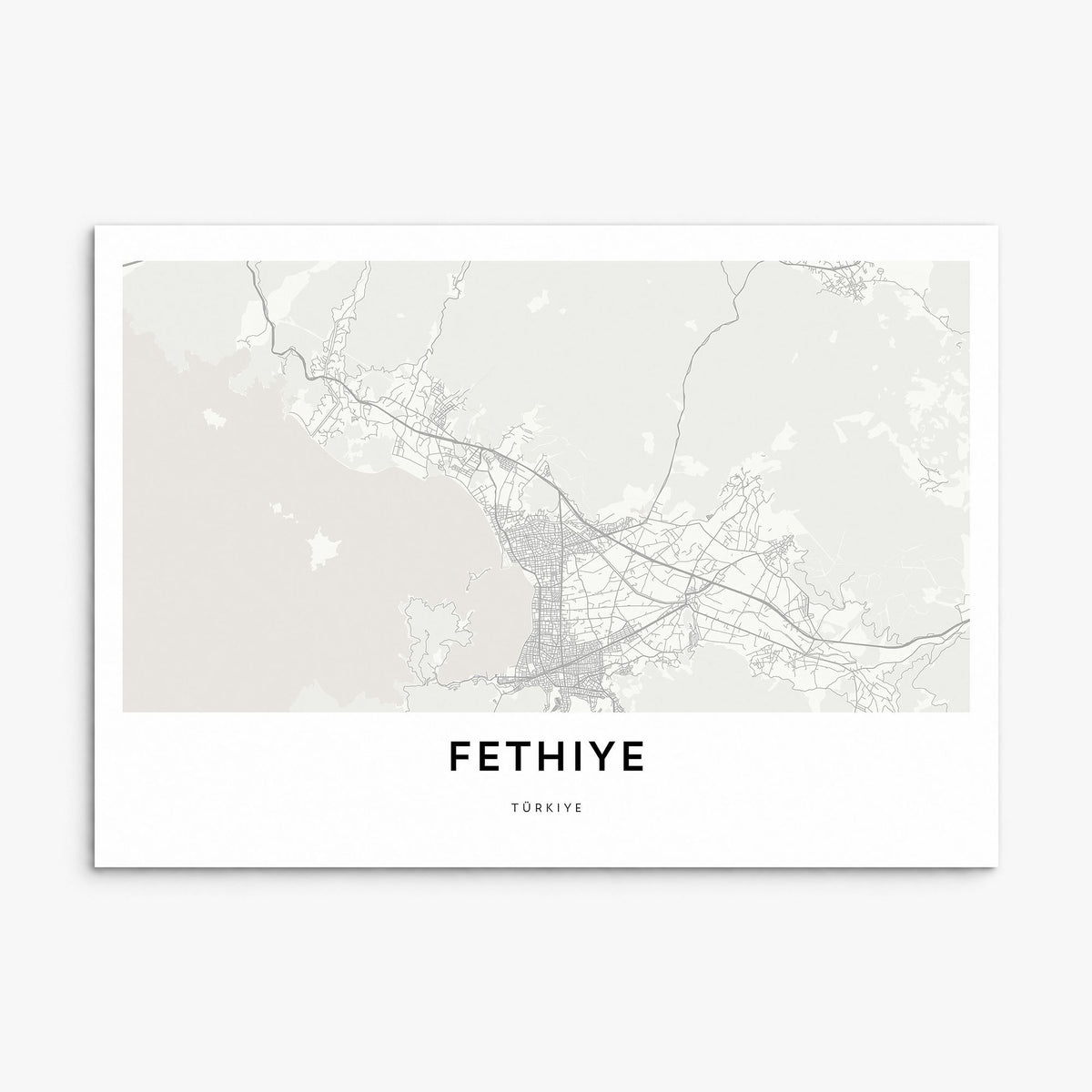 Fethiye Map Poster, print only (unframed)