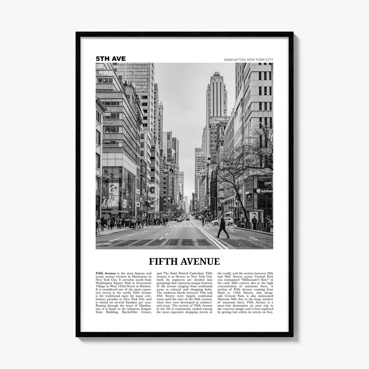 Fifth Avenue Newspaper Poster, framed poster mockup