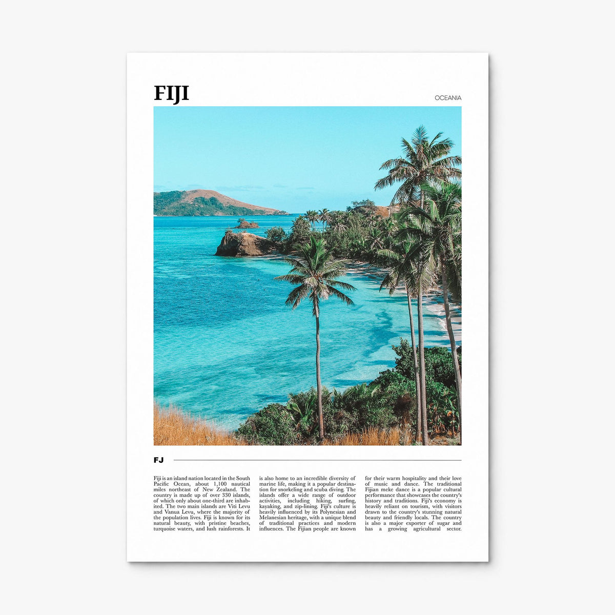 Fiji Travel Poster, print only (unframed)