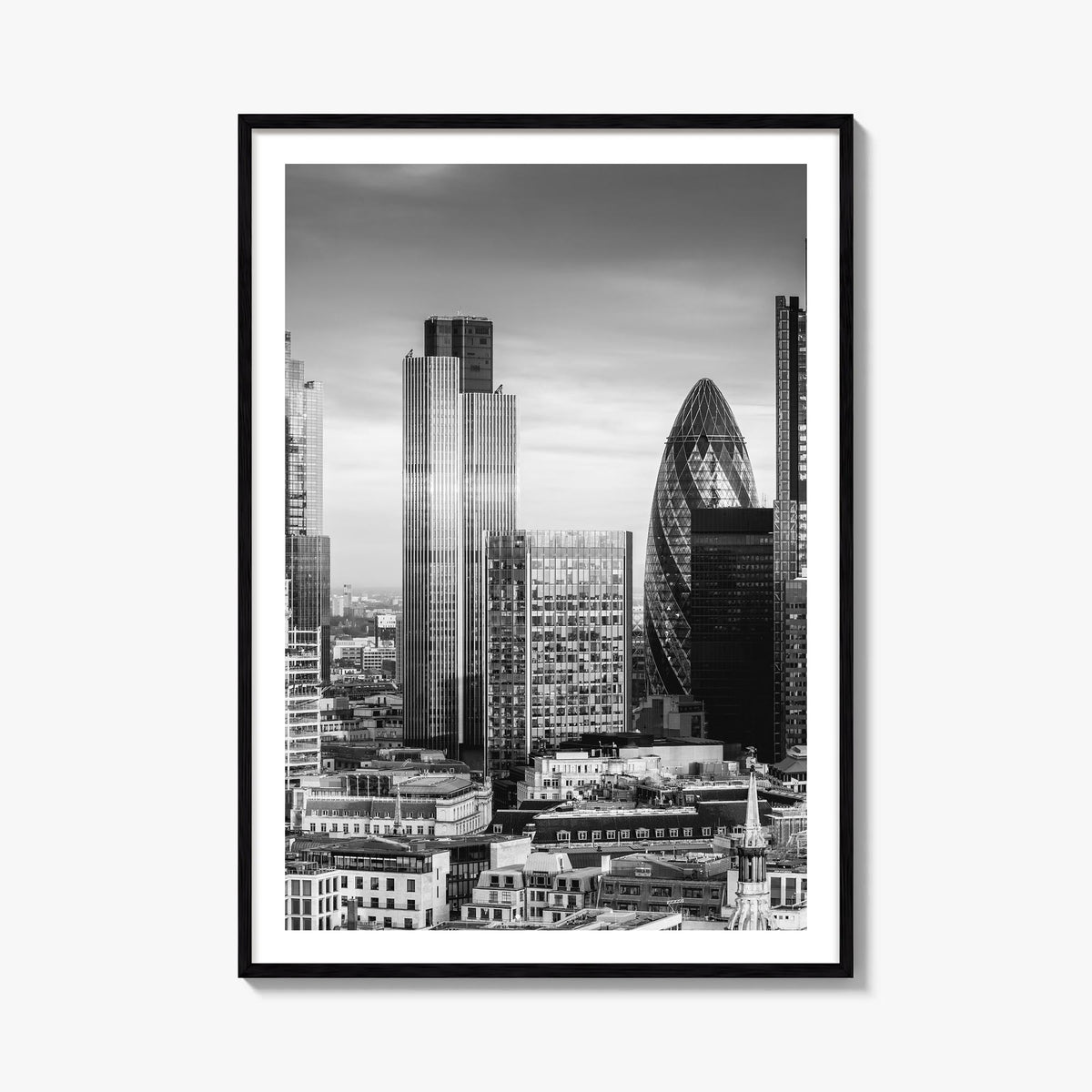 Financial District, New York City black & white photo poster of New York, USA – vertical wall art, unframed print shown in in