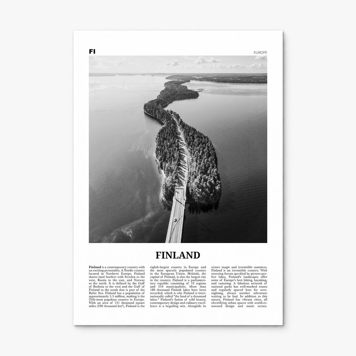 Finland Newspaper Poster, print only (unframed)
