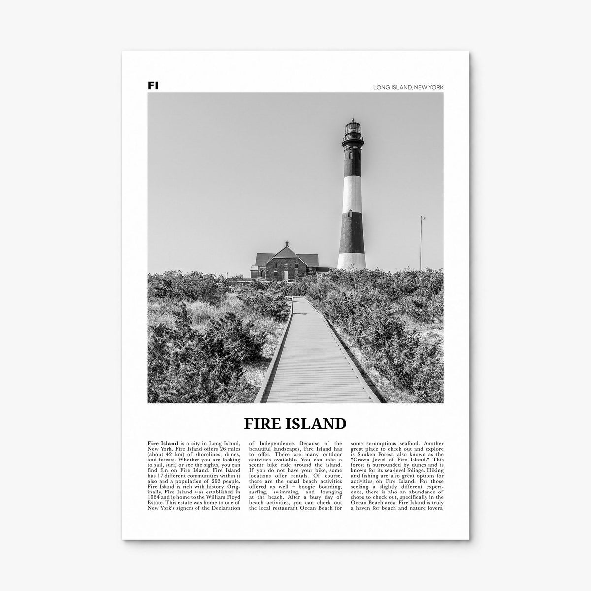 Fire Island Newspaper Poster, print only (unframed)