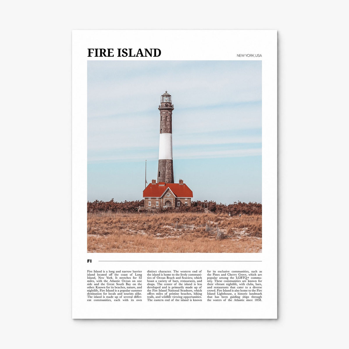 Fire Island Travel No 1 Poster, print only (unframed)