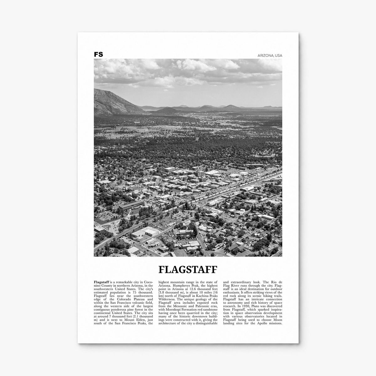 Flagstaff Newspaper Poster, print only (unframed)