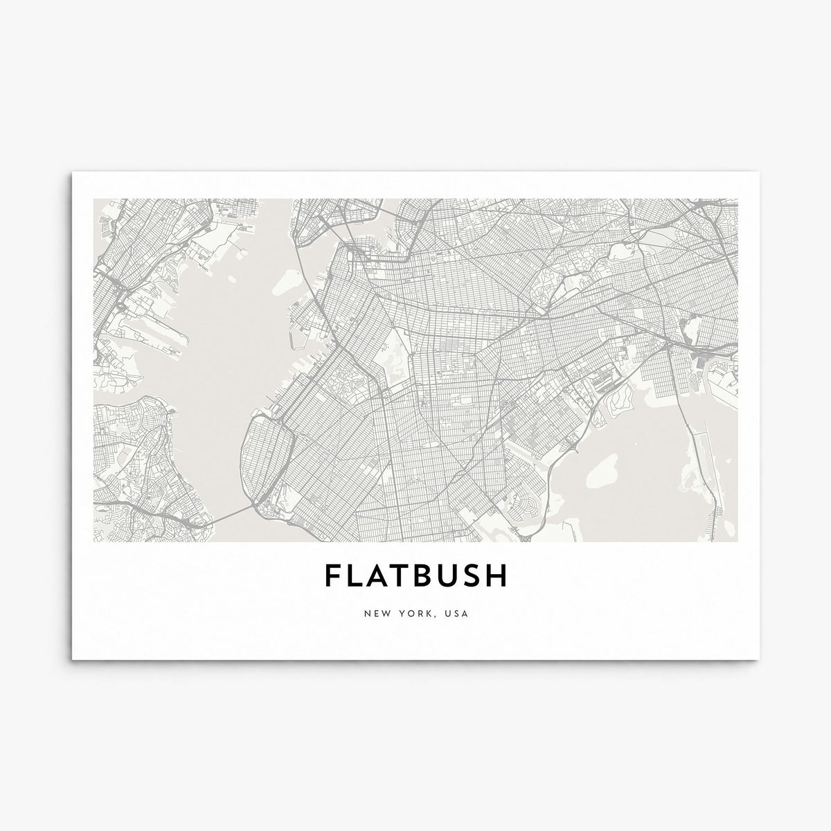 Flatbush Map Poster, print only (unframed)