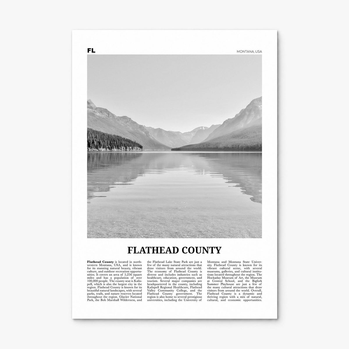 Flathead County Newspaper Poster, print only (unframed)