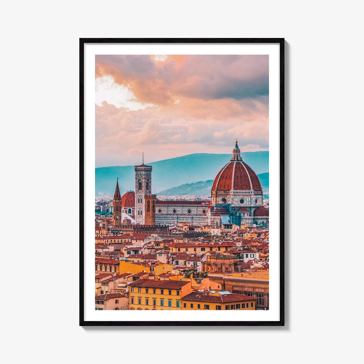 Florence no. 1 colorful photo poster of Italy – vertical wall art, unframed print shown in interior mockup