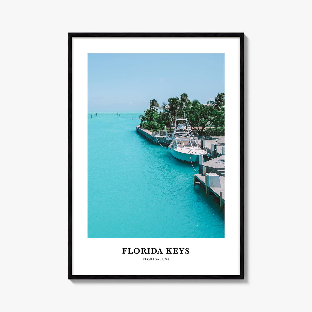 Florida Keys colorful classic poster of Florida, USA – vertical wall art, unframed print shown in interior mockup