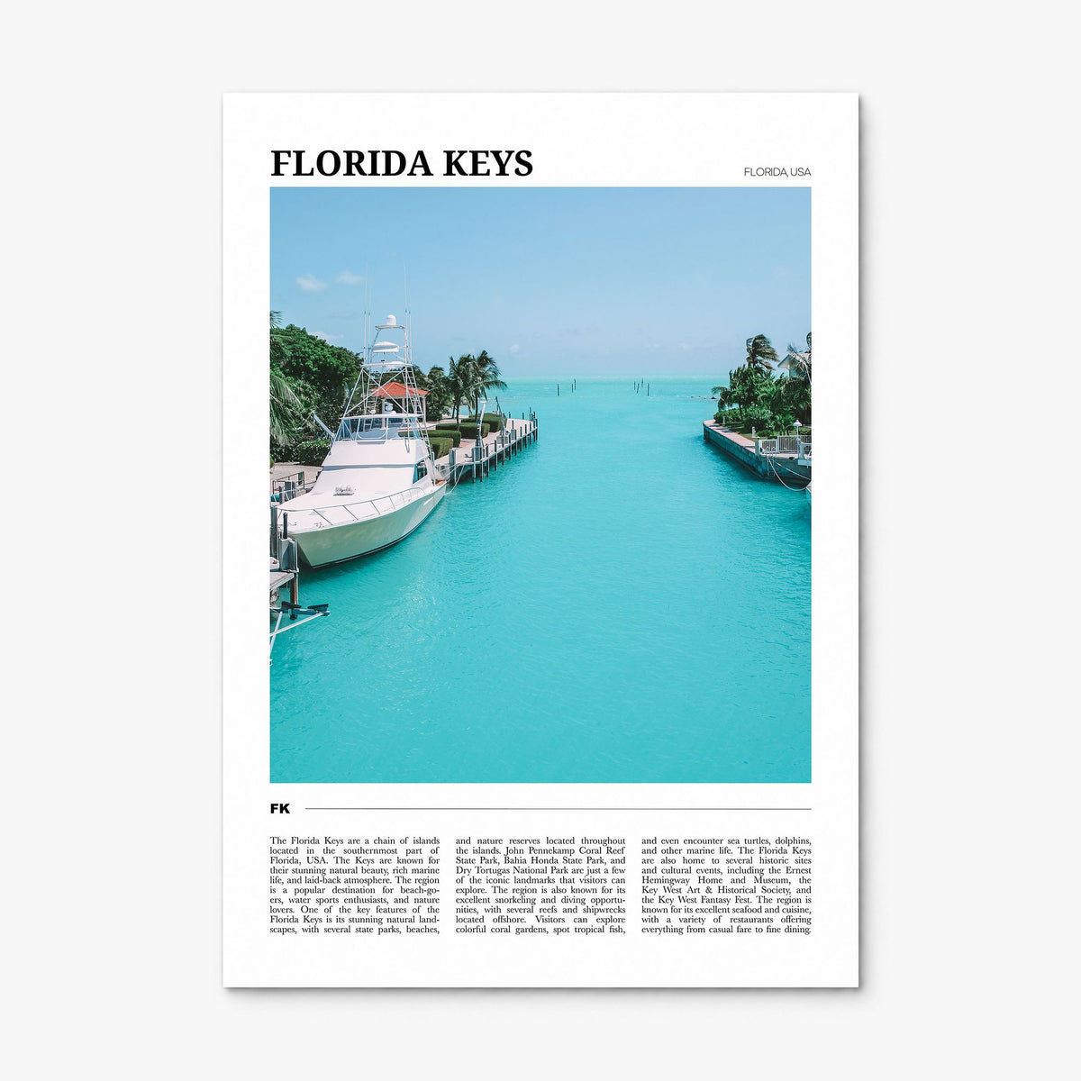Florida Keys Travel Poster, print only (unframed)