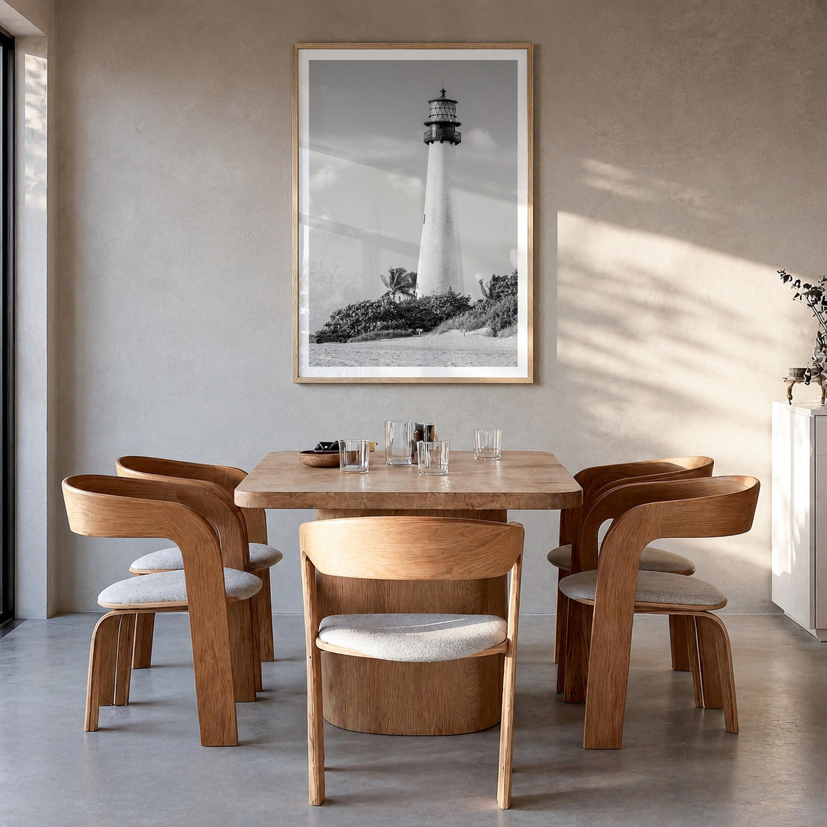 Florida no. 1 black & white photo poster of United States – vertical wall art in natural wood frame with white border, hangin