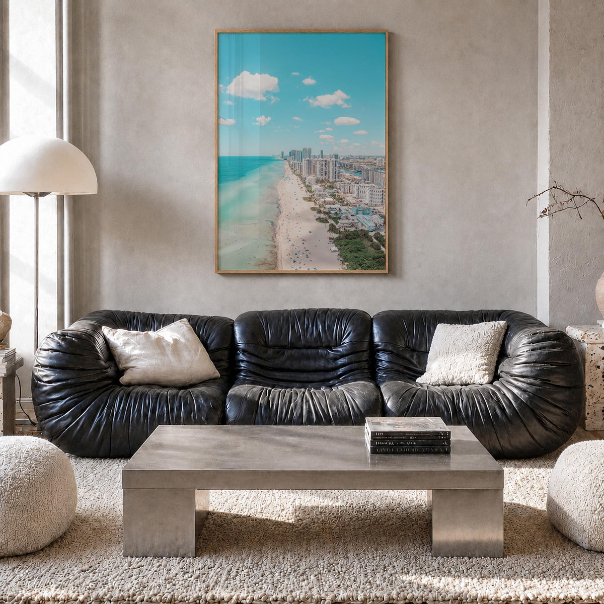 Florida no. 2 colorful photo poster of United States – vertical wall art in natural wood frame, hanging on wall