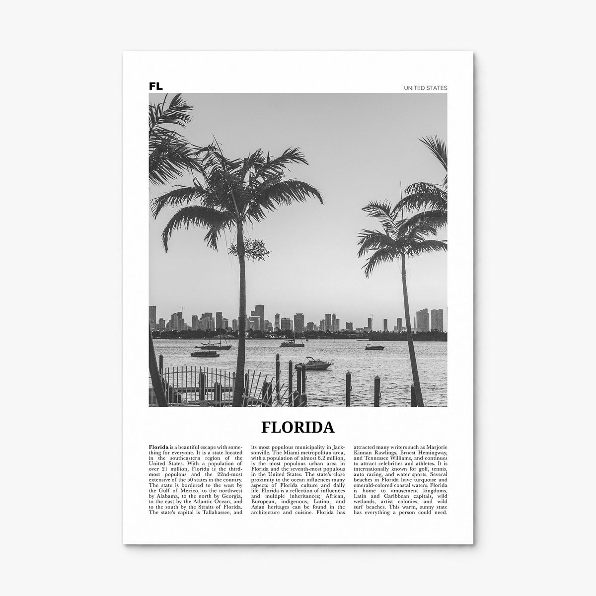 Florida Newspaper No 3 Poster, print only (unframed)