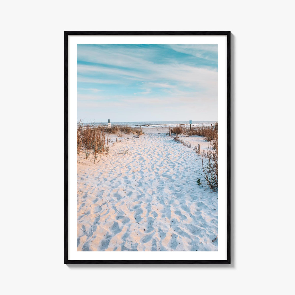 Folly Beach colorful photo poster of South Carolina, USA – vertical wall art, unframed print shown in interior mockup