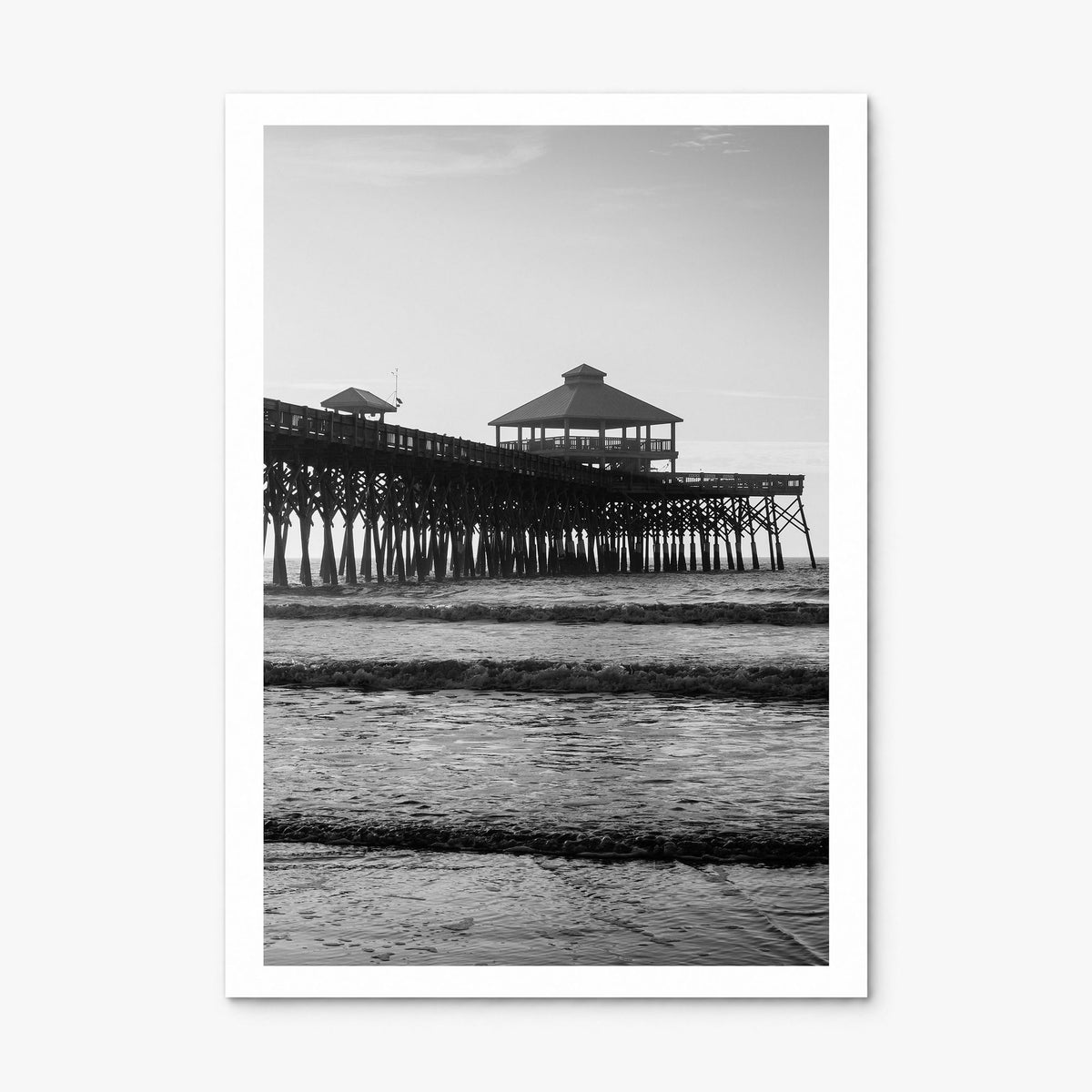 Folly Beach Photo Poster, print only (unframed), white border