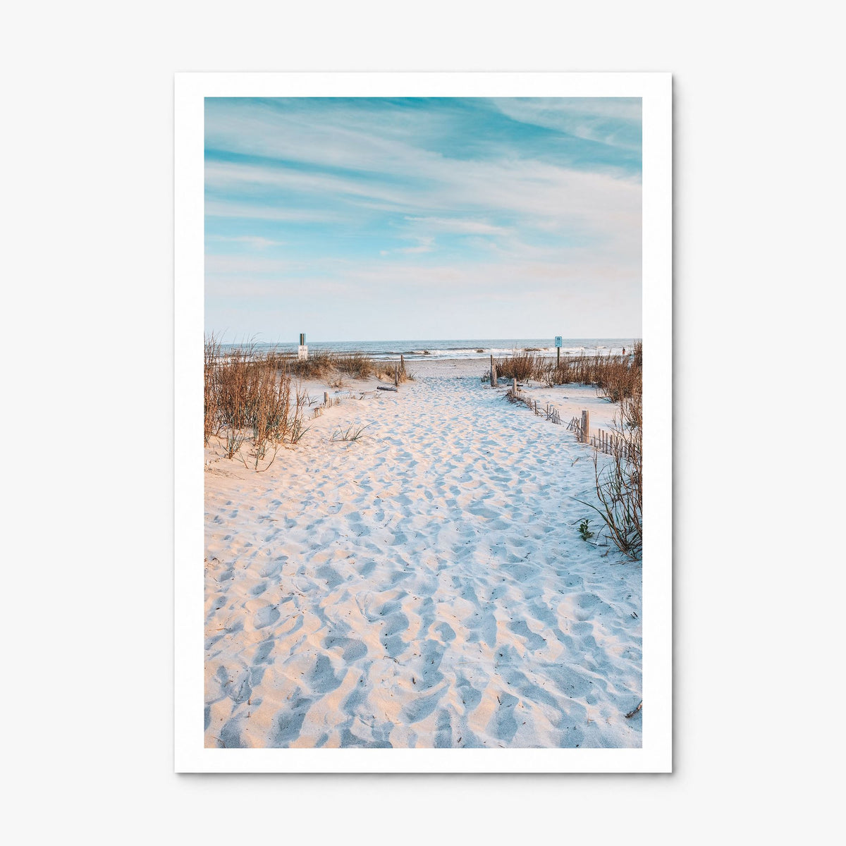 Folly Beach Photo Poster, print only (unframed), white border