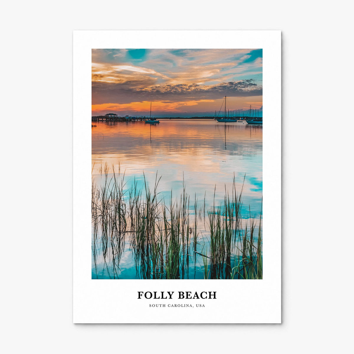 Folly Beach Classic Poster, print only (unframed)