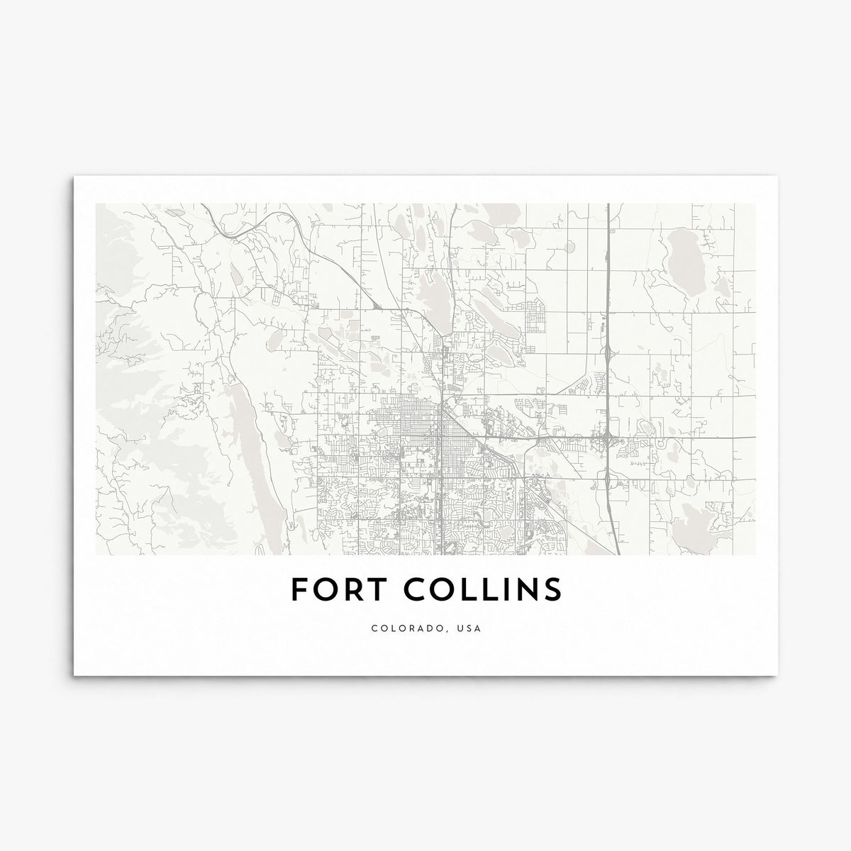 Fort Collins Map Poster, print only (unframed)