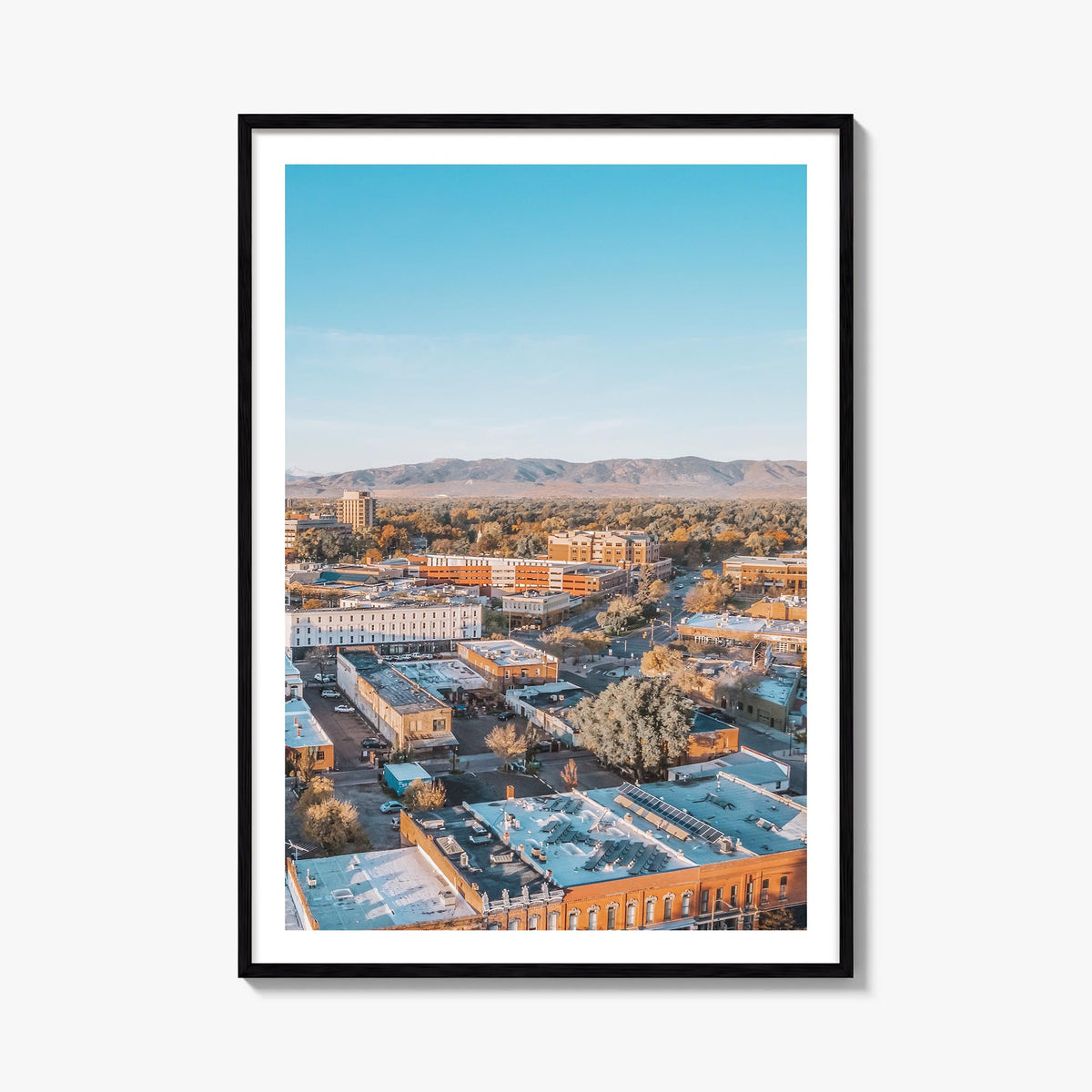 Fort Collins no. 1 colorful photo poster of Colorado, USA – vertical wall art, unframed print shown in interior mockup