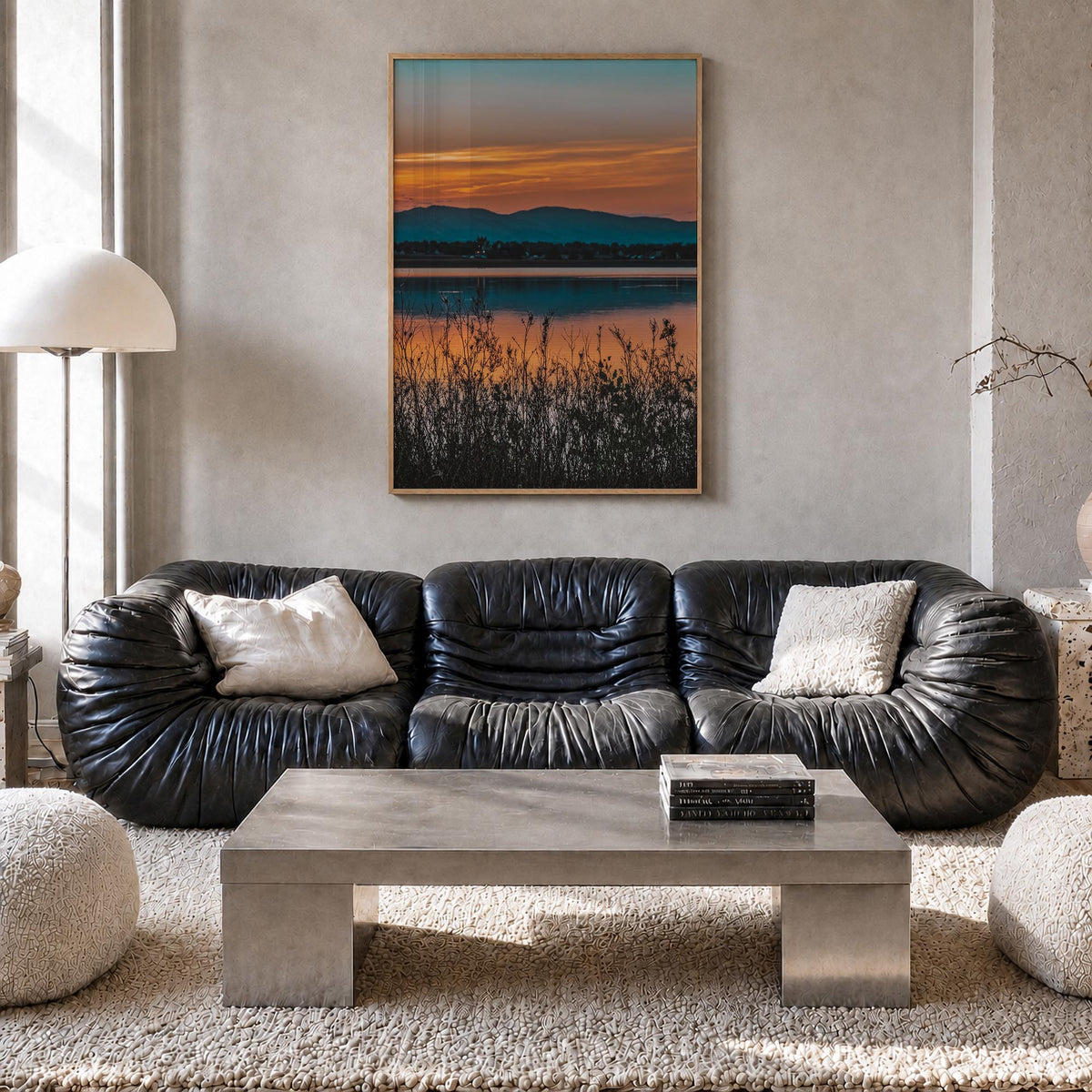 Fort Collins no. 2 colorful photo poster of Colorado, USA – vertical wall art in natural wood frame, hanging on wall