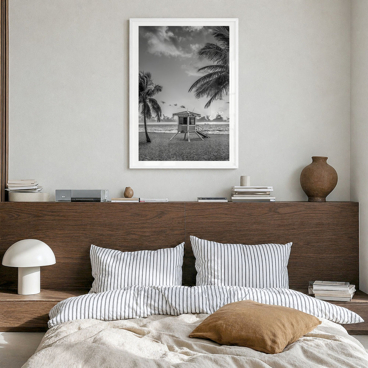 Fort Lauderdale Photo No 2 Poster in a white wood frame, hanging in a bedroom, white border