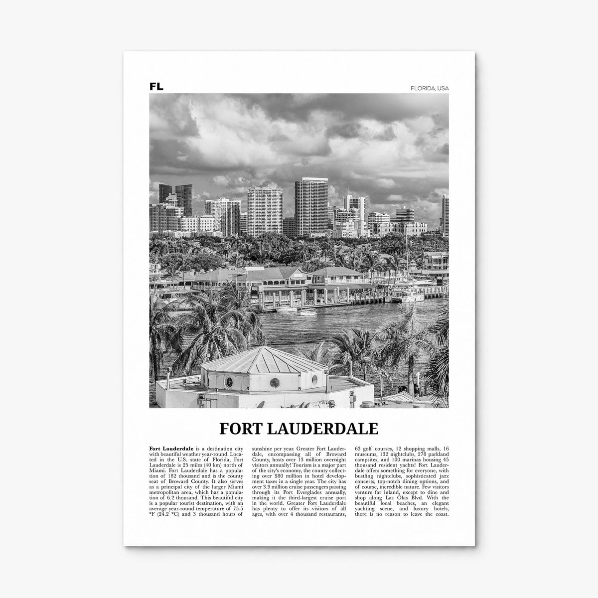 Fort Lauderdale Newspaper No 1 Poster, print only (unframed)