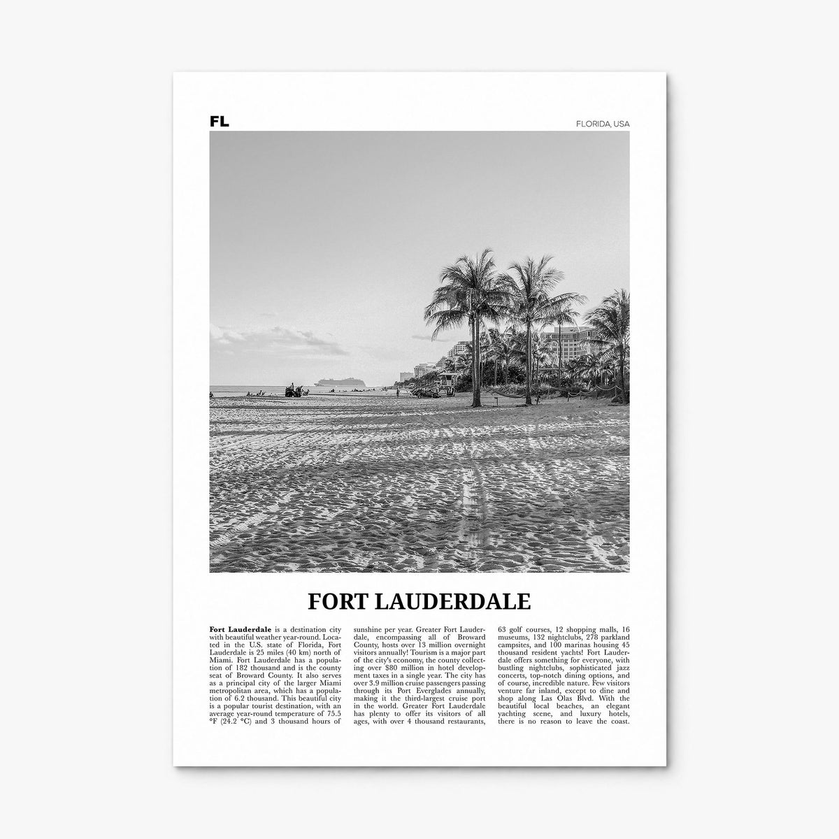 Fort Lauderdale Newspaper No 2 Poster, print only (unframed)