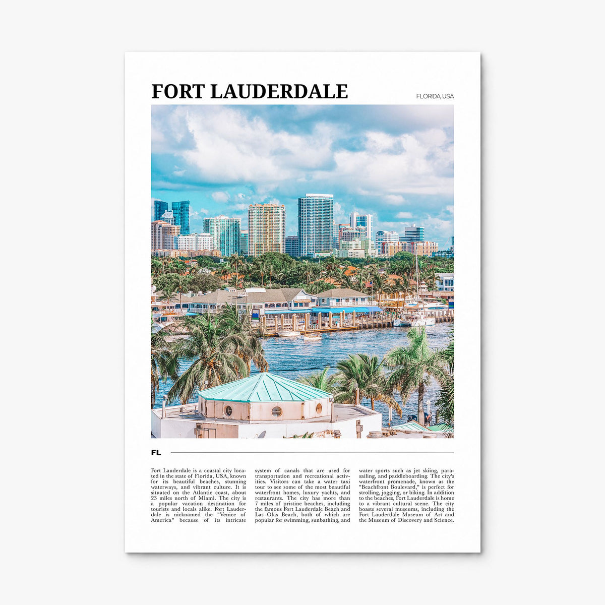 Fort Lauderdale Travel Poster, print only (unframed)