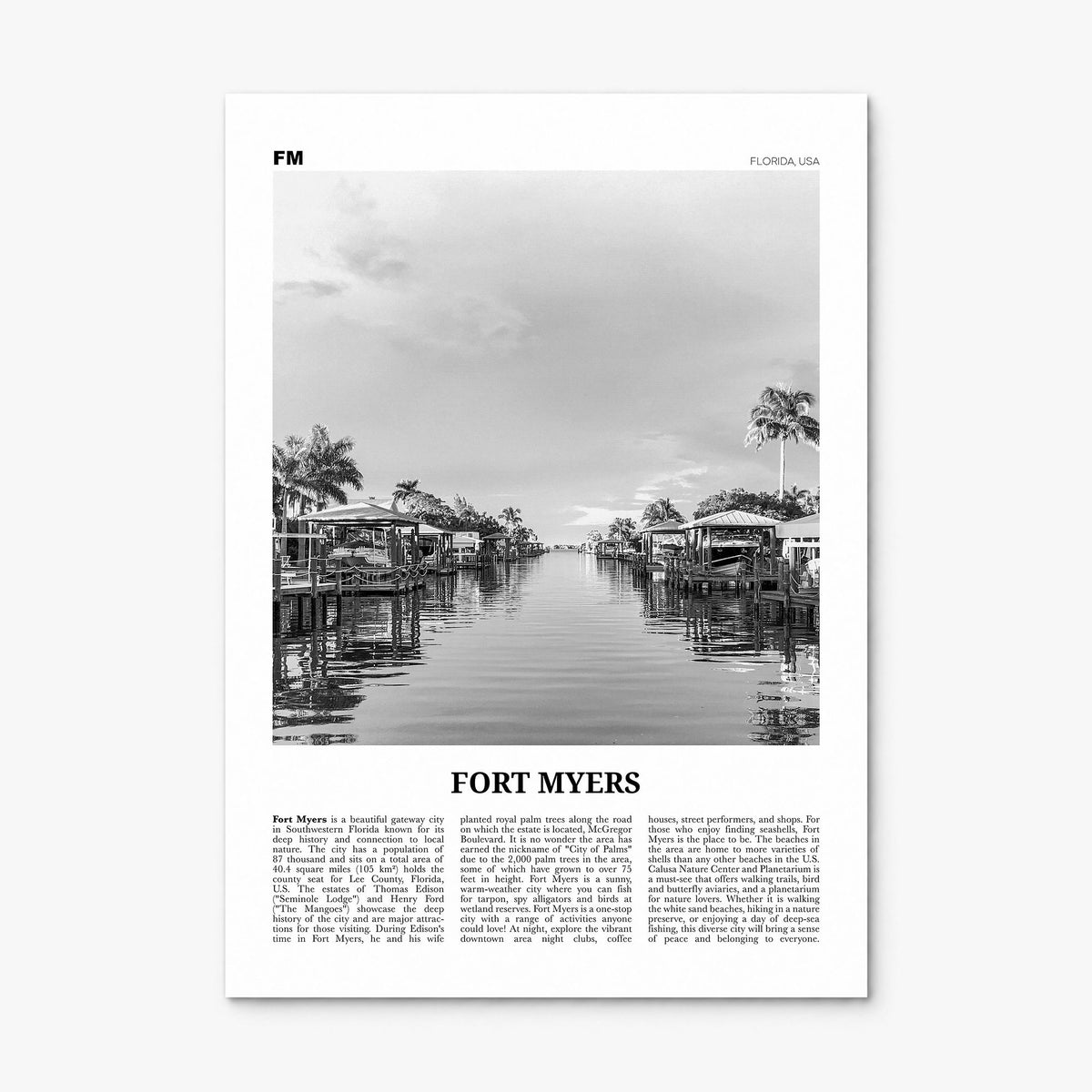 Fort Myers Newspaper Poster, print only (unframed)
