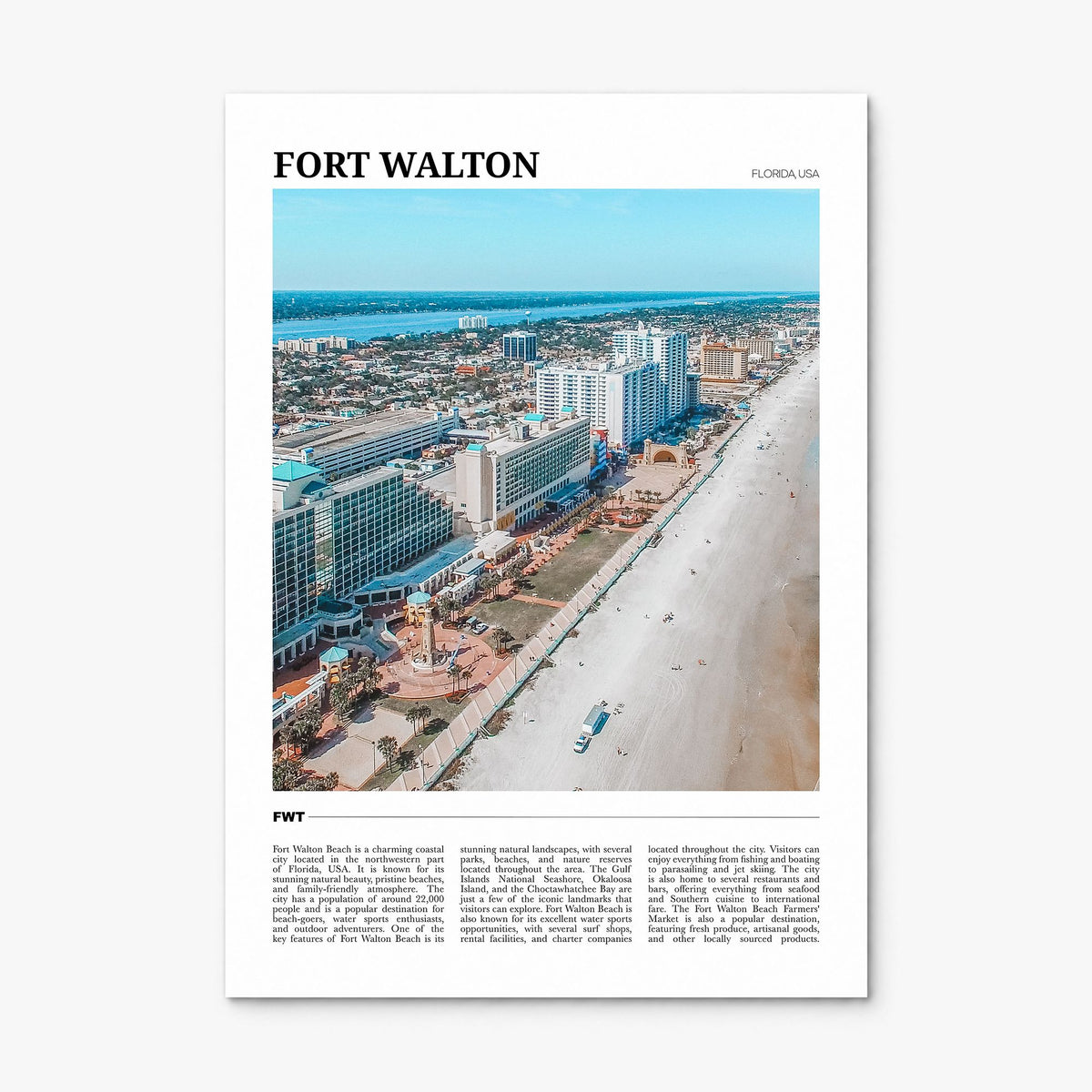 Fort Walton Travel Poster, print only (unframed)
