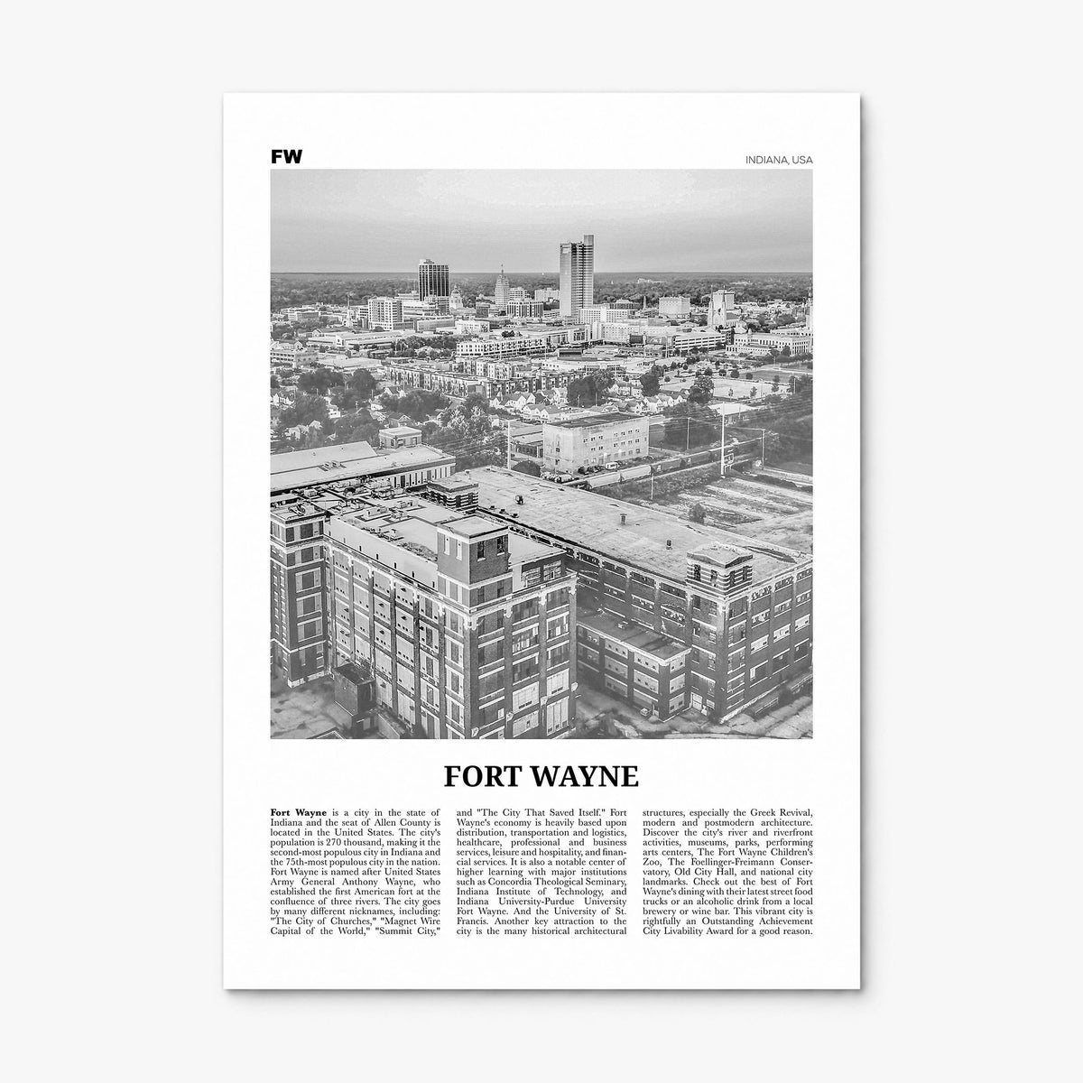 Fort Wayne Newspaper No 1 Poster, print only (unframed)
