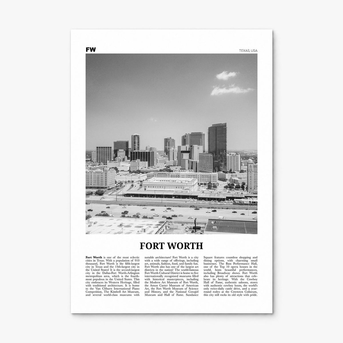 Fort Worth Newspaper No 2 Poster, print only (unframed)