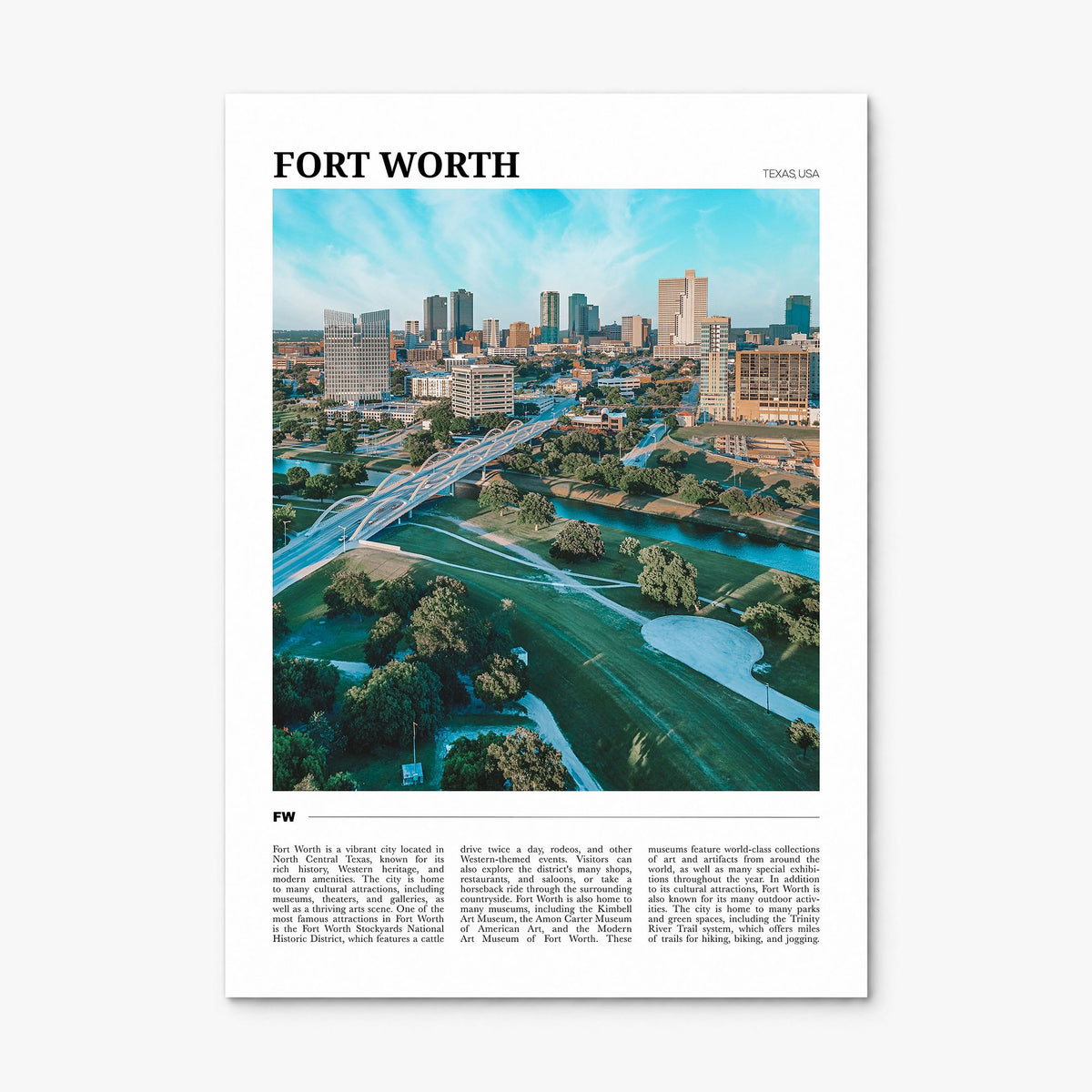 Fort Worth Travel No 2 Poster, print only (unframed)