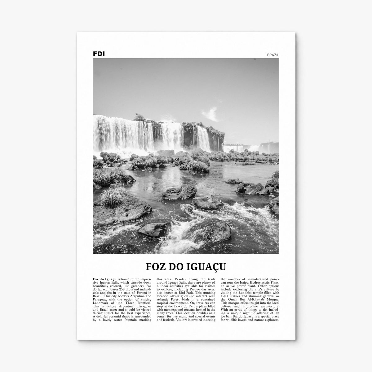 Foz do Iguaçu Newspaper Poster, print only (unframed)