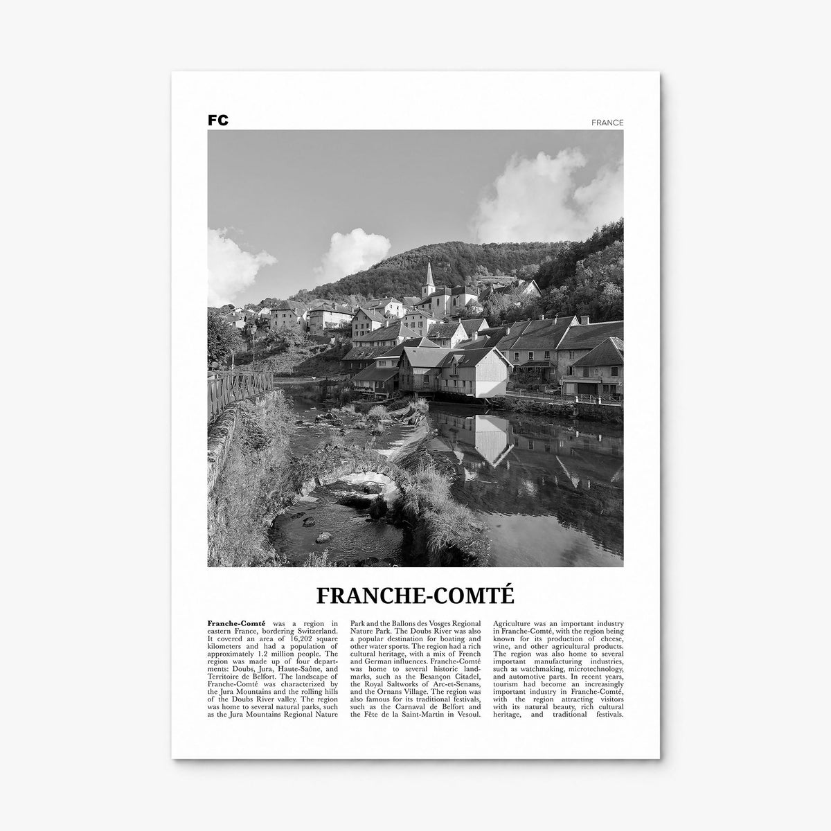 Franche-Comté Newspaper Poster, print only (unframed)