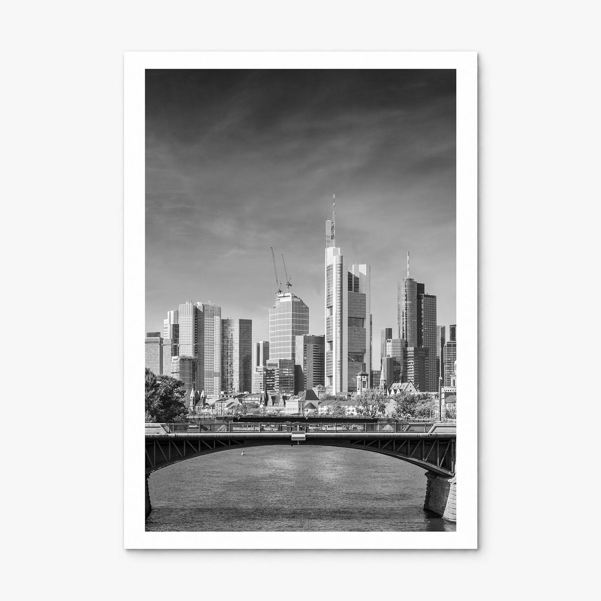 Frankfurt am Main Photo Poster, print only (unframed), white border