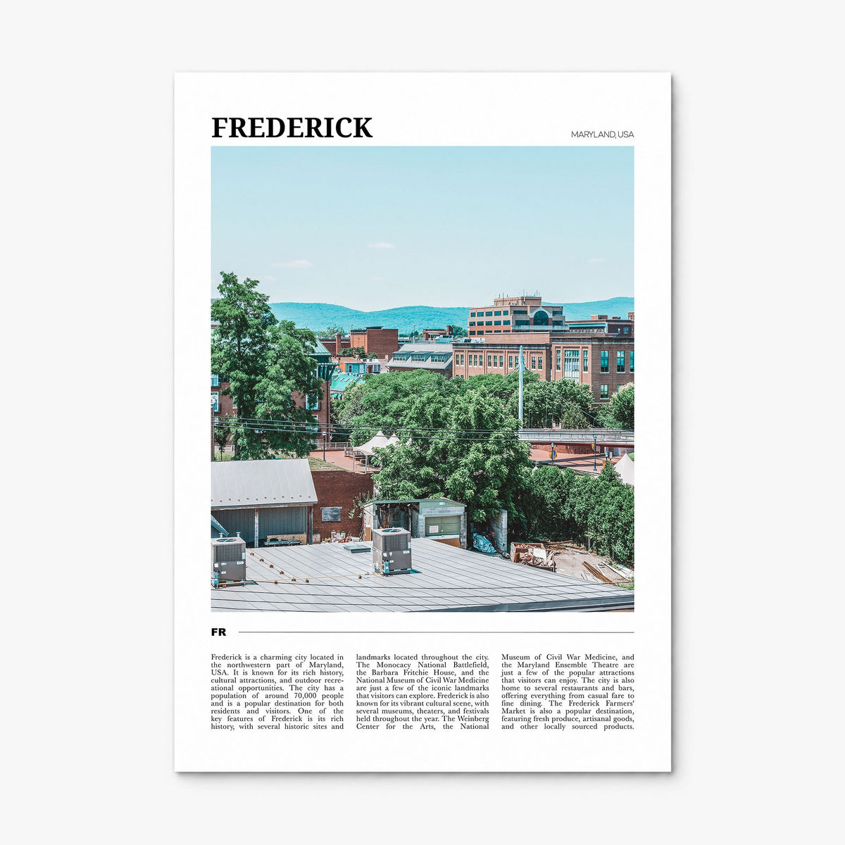 Frederick Travel Poster, print only (unframed)
